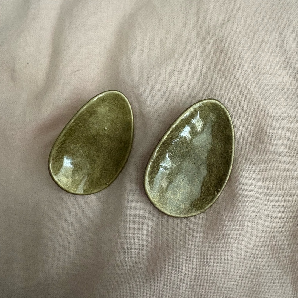 Oval Gold Tone Earrings